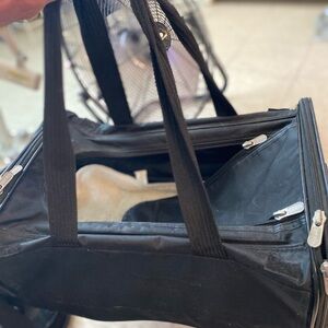 Black Mesh Travel Bag with Sturdy Handles